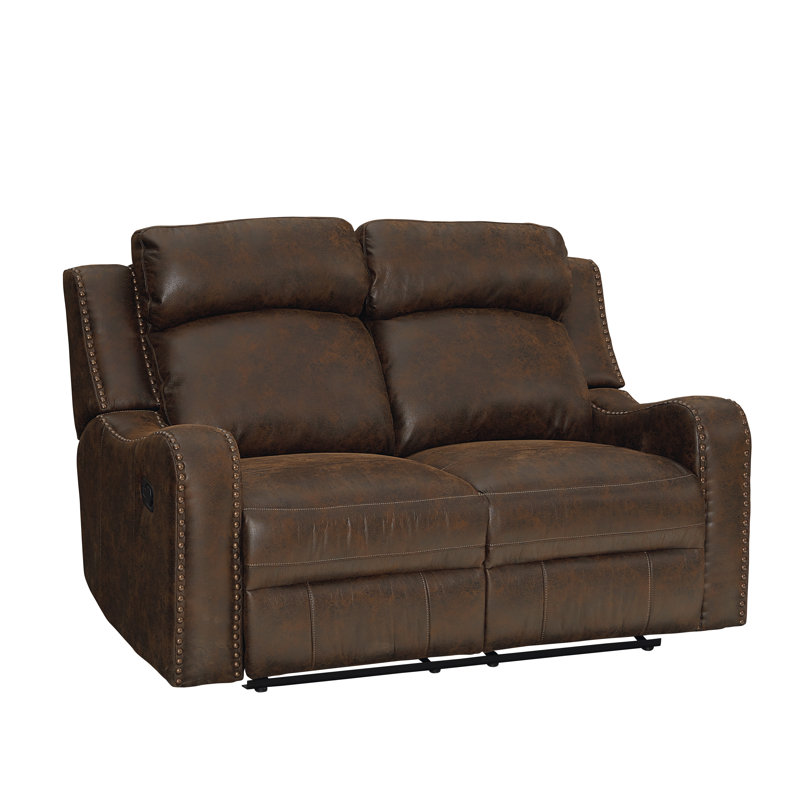 Williston Candida Curved Track Arms Reclining Loveseat Wayfair